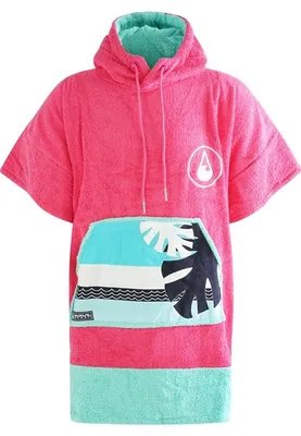 Produktbild von Poncho Wave Hawaii Baumwolle Velours Poncho Pink Wave S WH4084 Rosa 90 x 70 cm