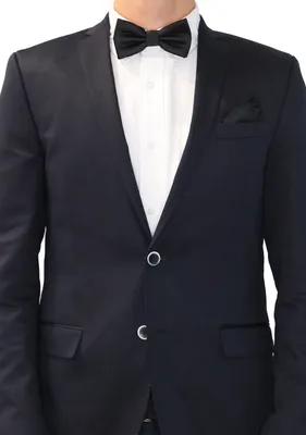 Produktbild von Fabio Farini - 2 Stück Herren Fliegen Set mit Einstecktuch - Männer Querbinder Vorgebunden Schwarz