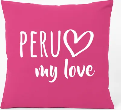 Produktbild von Huuraa Kissen Peru my love 40x40cm mit Füllung Fuchsia Baumwolle Dekokissen Geschenkidee