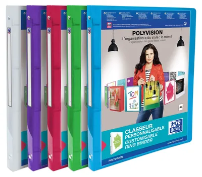 Obrázok produktu pre Oxford - Krúžkový viazač Oxford Polyvision A4 4r 20mm Assorted | 12 kusov