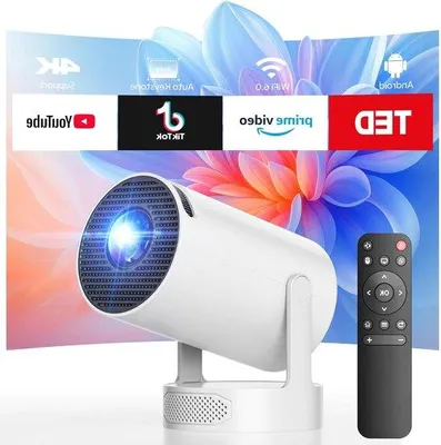 Imagen del producto de Mini proyector - Proyector portátil - Crea tu cine en casa - Android 11.0 integrado - Formato compacto - Blanco