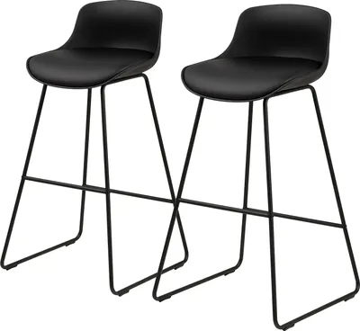 Produktbild von home24 Barstuhl - 2er-Set - Eisen / Kunstleder