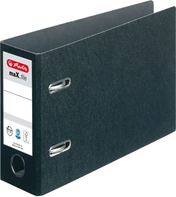 Produktbild von Ordner Hartpappe A5 quer 7,5cm maX.file schwarz Packung mit 20 Stück