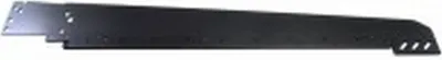 A black metal guide rail with mounting holes, likely for a power tool.