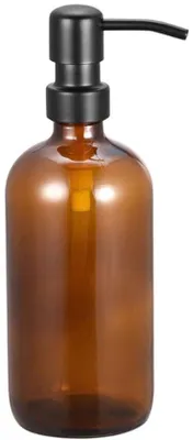 Produktbild von Große Seifen-Flasche - 500ml - Mehrfachnutzungsfähig - Bernsteinfarbenes Glas