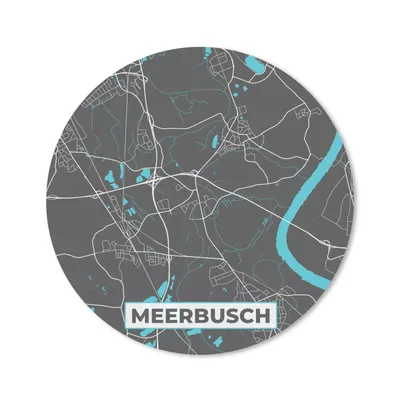 Produktbild von MuchoWow® Mauspad Mousepad Meerbusch - Stadtplan - Blau - Karte - Deutschland 40x40 cm - Mousepads - Maus Mat - Pad - Mausunterlage - Schreibtisch Accessoires