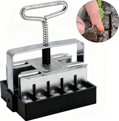 Produktbild von Mini Handbetrieb Pflanzblockformer, 20 Erde-Blöcke 1,9cm, ideal für Samenkeimung & Stecklinge, Garten & Anzucht, plastikfrei