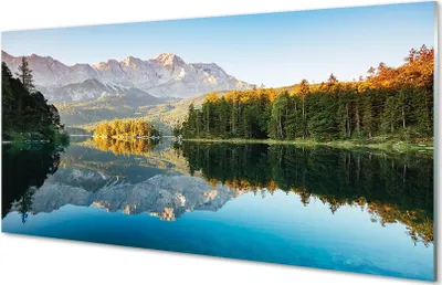 Produktbild von Glasbilder 120x60 Wandkunst Deutschland Bergwald See
