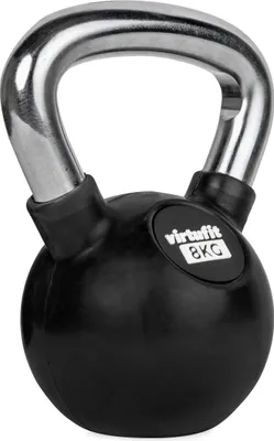 Produktbild von VirtuFit Kettlebell Pro 8 kg aus Gusseisen mit Gummi, Griff verchromt