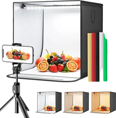 Obrázok produktu pre Fotostúdio, nastaviteľné osvetlenie, rôzne pozadia, modrá farba