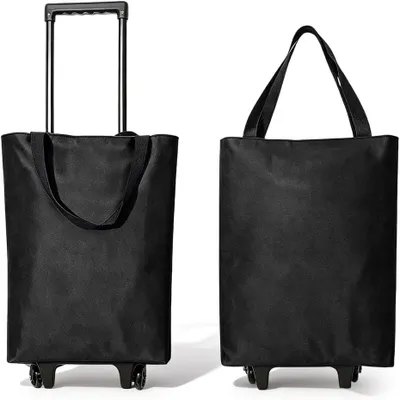 Zdjęcie produktu dla Wózek na zakupy 30 l, czarny, do 25 kg, 2 w 1, do supermarketu
