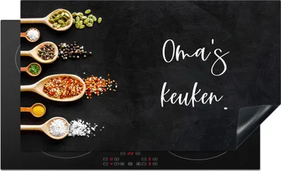 Produktbild von KitchenYeah© Herdabdeckplatte Oma - Küche - Zitate - Sprichwörter , 91x52cm, Küche Deko, Glaskeramikkochfeld Herdabdeckung, Abdeckplatte fùr Kochfeld