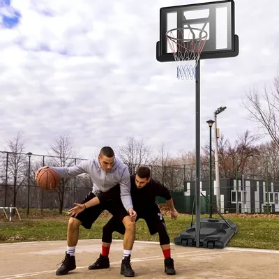 Produktbild von GOPLUS Basketballständer, Korbanlage 260-305 cm Höhenverstellbar, mit 2 Rädern & Befüllbare Basis, Ø 45 cm Basketballkorb mit Ständer für Erwachsene Jugendliche
