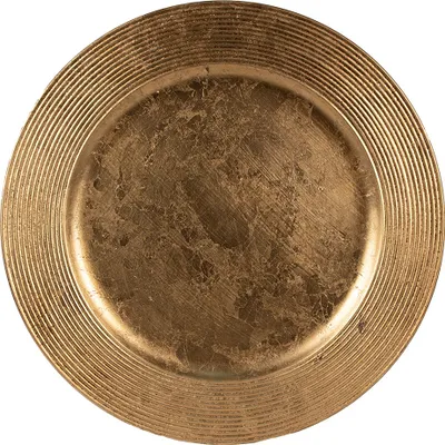 Produktbild von Clayre & Eef Unterteller Ø 33 cm Goldfarbig Kunststoff Rund