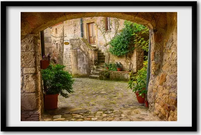 Produktbild von Bild 60x40 MDF-Rahmen, Wandkunst italienische Straßen