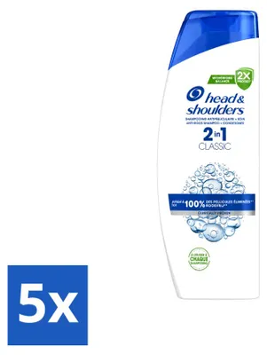 Produktbild von 5 x Head & Shoulders Classic 2-in-1 Anti-Schuppen-Shampoo 400 ml - Vorteilspackung - 5 Stücke
