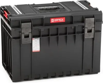 A black tool box with red accents and branding.