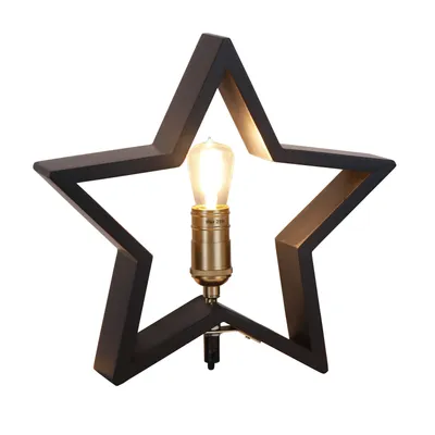 Zdjęcie produktu dla Star Trading 257-32, Lekka ozdoba, Czarny, Drewno, IP20, Gwiazda, CE