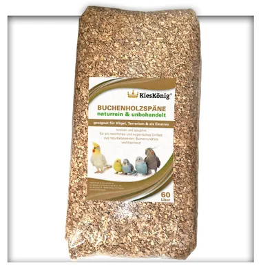 Produktbild von 60 Liter Buchenholzgranulat Vogelsand Bodengrund Terrariensand Einstreu Terrariumsand Tiereinstreu Körnung Grob 3,0 - 10 mm