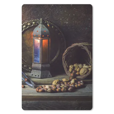 Produktbild von MuchoWow® Mauspad Mousepad Buch - Stilleben - Walnuss - Laterne - Vintage 18x27 cm - Mousepads - Maus Mat - Pad - Mausunterlage
