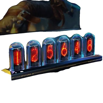 Obrázek produktu pro Hodiny s pixelovou trubicí, přizpůsobitelná obrazovka IPS, multifunkční displej , černá Bez RGB