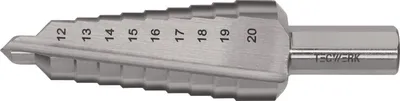 Produktbild von Stufenbohrer Bohrbereich 12-20 mm HSS geradegenutet Schneidenanzahl 2 Stufenanzahl 9