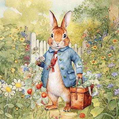 Produktbild von 20 Servietten Mister Rabbit - Hasenmann im Garten 33x33cm