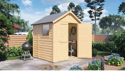 Obrázek produktu pro Dřevěný zahradní domek Konsta Modus 181 x 175 cm přírodní