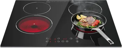 Image de Plaque de cuisson vitrocéramique - FYCH04 Plaque de cuisson encastrable - 60 cm - 4 zones de cuisson -tactile - 9 niveaux de puissance - Arrêt automatique - Minuterie