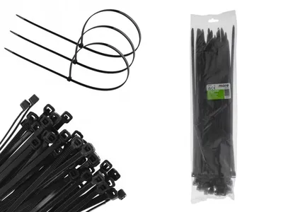 Zdjęcie produktu dla Opaski Zaciskowe Kablowe Trytytki 7.6x350mm Czarne 50szt