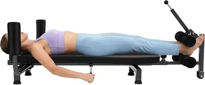 Produktbild von Rückenstrecker 150kg Belastbarkeit | Verstellbar 145-185cm | Für Haltungskorrektur & Rückenschmerzen | Dekompressionsbank mit Rädern | Home Fitness Rückentrainer