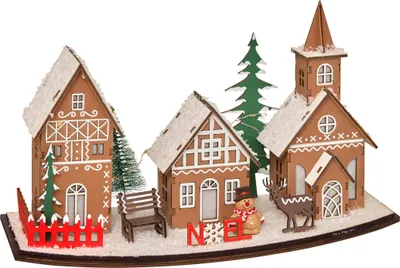 Produktbild von LED-Laterne Weihnachtsdorf, 30 x 15 cm
