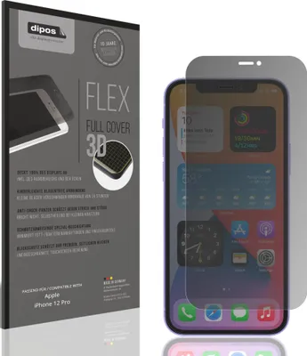 Produktbild von Full Cover Privacy Blickschutzfolie für Apple iPhone 12 Pro Folie Anti-Shock
