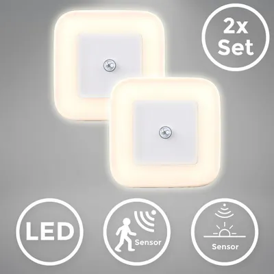 Obrázok produktu pre Nočné svetlo LED Sada 2 nočných lámp Detektor pohybu Zásuvkové svetlo 230V