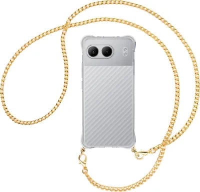 Produktbild von Handykette Backcover-Schutzhülle mit Band (Metall goldfarben) für OnePlus Nord 4 5G - goldfarbene Kette