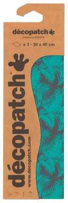 Image de Papier Décopatch « Fougère turquoise », 3 feuilles