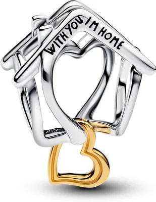 Immagine prodotto di Ciondolo Pandora "Casa con cuore" in argento sterling placcato oro 14 carati 764145C00