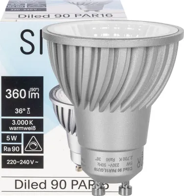 Produktbild von SIGOR 5W Diled 90 GU10 Ra90 360lm 3000K 36° dimmbar LED Lampe PAR16 Warmweiss
