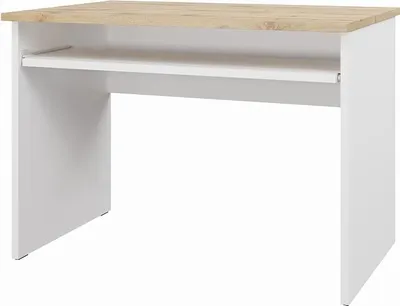 Obrázek produktu pro Kancelářský PC stůl NEJBY GIANNI s výsuvem, bílá/dub wotan