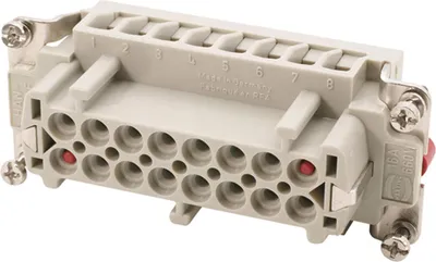 Produktbild von HARTING Han 6HvE mit 2 Schaltkontakte Buchseneinsatz (F) Crimpanschluss, 8-polig 6/2+PE 830V - 500V Steuerkontakt, 16A