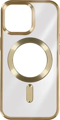 Produktbild von Avizar, MagSafe Silikonhülle mit Kameraschutz und Chromumrandung für Apple iPhone 15 Pro Max, Gold