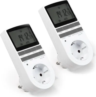 Produktbild von Digitale Zeitschaltuhr McPower WZ-10 2er-Pack 10 Programme 24Std Timer,3680W