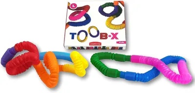 Productafbeelding van Toob-X sensorisch popbuizen kleurrijk speelgoed - Set van 8 - Uitbreidbare en insteekbare slangen (maat L)