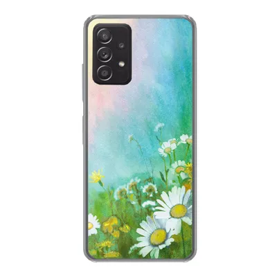 Produktbild von MuchoWow® Handyhülle Schutzhülle Hülle für Samsung Galaxy A33 5G Gänseblümchen - Sonne - Sommer Silikon Softcase Handy Hülle - Kartenhalter