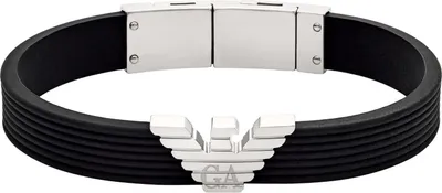 Produktbild von Emporio Armani EGS3168040 Herren Armband Edelstahl Silber schwarz 19,5 cm