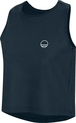 Dunkelblaues ärmelloses T-Shirt für Damen von Wild Country; Modell "Session Tank".