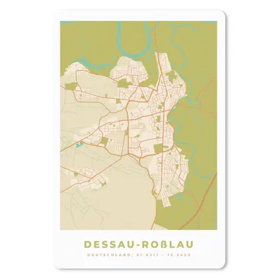 Produktbild von MuchoWow® Mauspad Mousepad Jahrgang - Karte - Dessau-Roblau - Stadtplan - Karte 40x60 cm - Mousepads - Maus Mat - Pad - Mausunterlage - Schreibtisch Accesoire