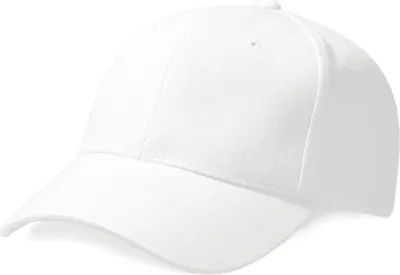 Image de Beechfield B65 | Pro-Style Heavy Brushed Coton Cap / Casquette / Bonnet / Chapeau - Couleur : Blanc - Taille : One Size