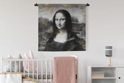 Produktbild von MuchoWow® Wandteppich Wandbehang Mona Lisa - Leonardo da Vinci - Kunst 90x90 cm Tapisserie Dekoration Wandtuch - Wandaufhänger