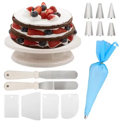 Imagen del producto de Plato giratorio para tartas, de plástico, de 30 cm, para la cocina